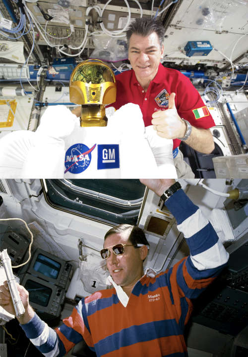 Die Astronauten Paolo Nespoli und Michael Baker (Fotos: Gerhard Daum)