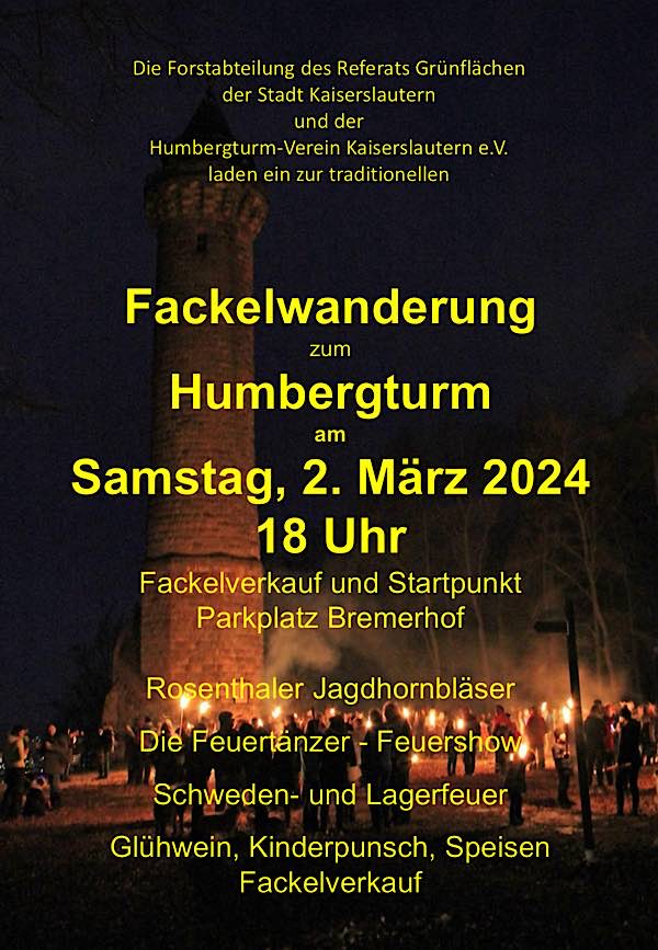 Fackelwanderung um den Humbergturm am 2. März