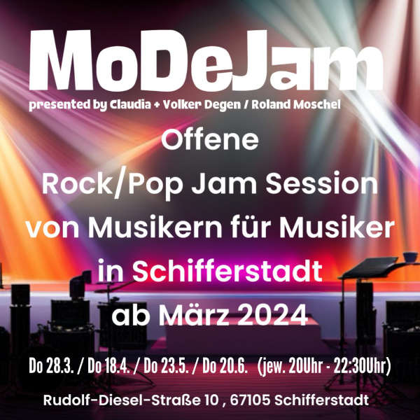 MoDeJam - Offene Rock/Pop Jam Session ab März 2024 in Schifferstadt