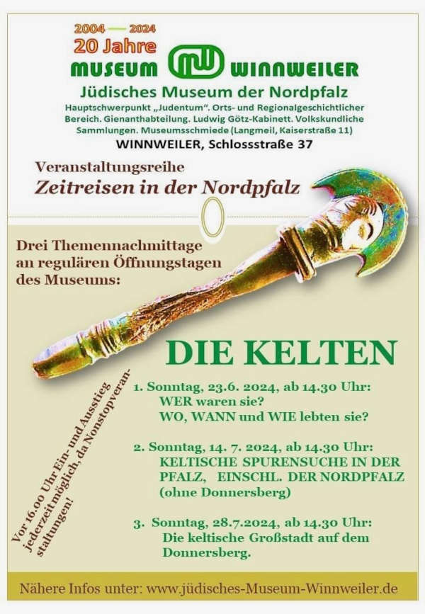 Veranstaltungsreihe "Zeitreisen in der Nordpfalz" im Juni und Juli 2024 in Winnweiler