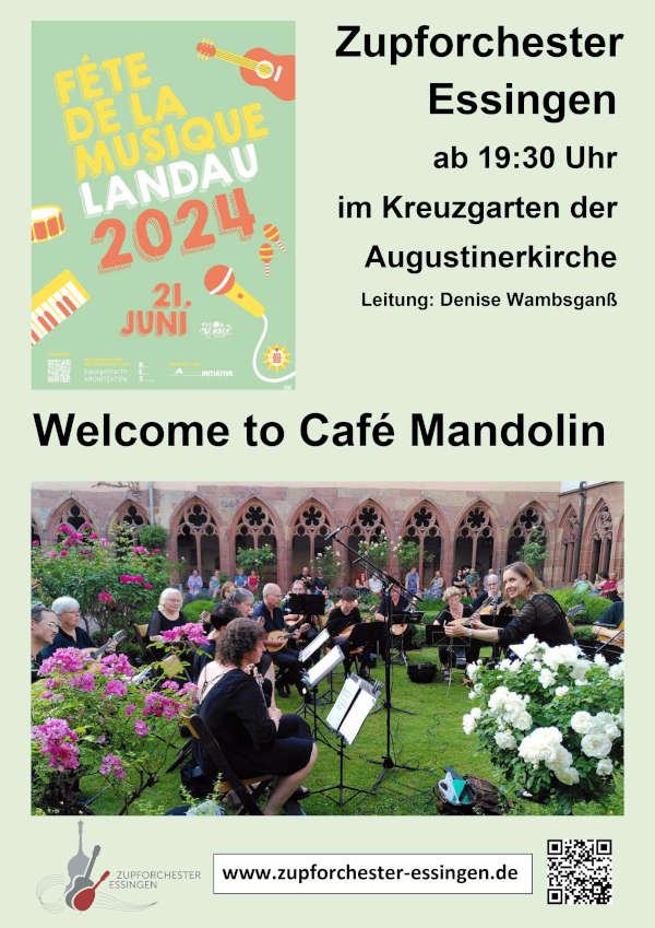 Zupforchester Essingen bei der „Fête de la Musique“ am 21. Juni 2024 in Landau