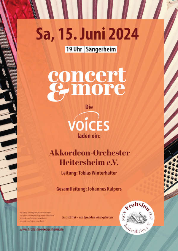 "Concert & More" mit dem Akkordeon Orchester Heitersheim am 15. Juni 2024 in Rödersheim-Gronau