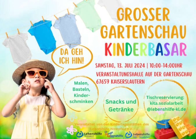 Großer Gartenschau Kinderbasar am 13. Juli 2024 in Kaiserslautern