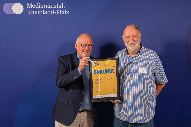 Albrecht Bähr und Rolf Kreutz (Foto: Medienanstalt RLP/Andreas Klehmann)