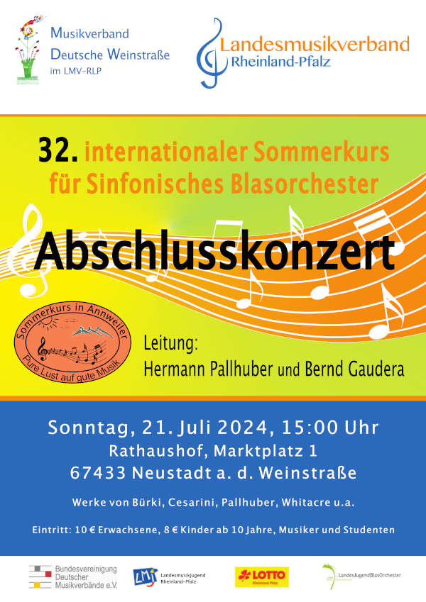Plakat A3 Sommerkurs 2024 Konzert Neustadt