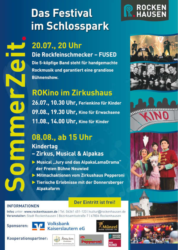 „SommerZeit“ 2024 in Rockenhausen im Juli und August