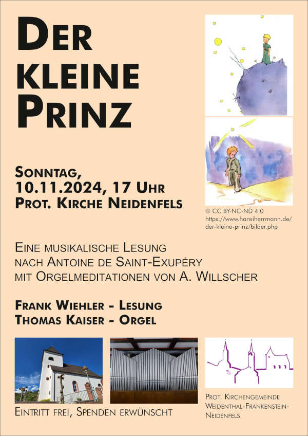 Der kleine Prinz - Musikalische Lesung am 10. November 2024 in Neidenfels