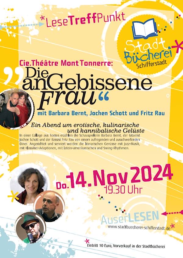 „Die angebissene Frau“ am 14. November 2024 in der Stadtbücherei Schifferstadt