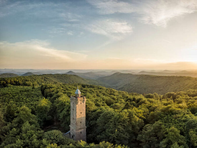 Der Luitpoldturm auf dem Weißenberg im Pfälzerwald (Foto: Andreas Meyer, Pfalz Touristik e.V. (CC0 1.0, https://creativecommons.org/publicdomain/zero/1.0)