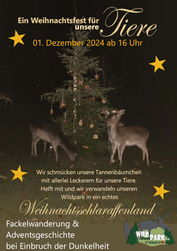 Wild- und Wanderpark Südliche Weinstraße lädt für den 01. Dezember 2024 zum tierischen Wildadvent ein