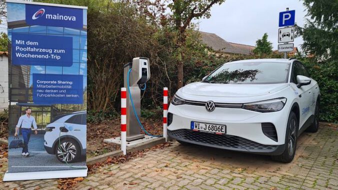 Das e-Carsharing-Fahrzeug am Adlerhof (Foto: Stadtverwaltung Schifferstadt)