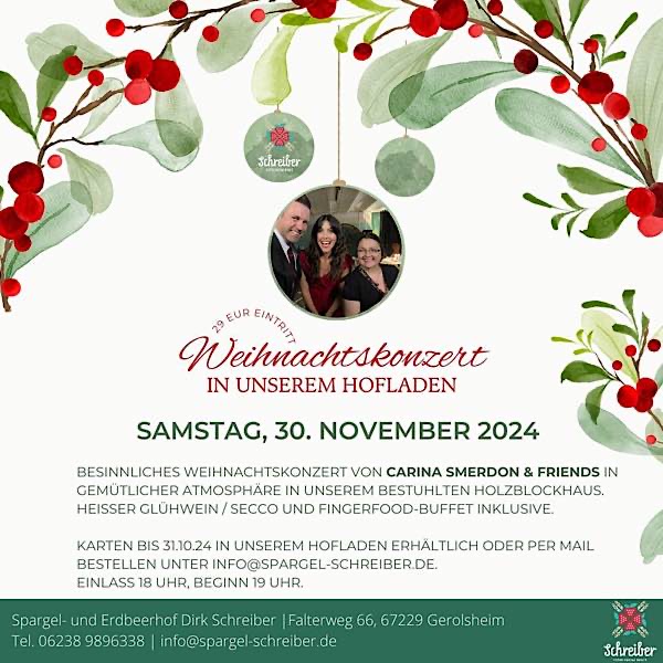 Weihnachtskonzert im November 2024 in Gerolsheim