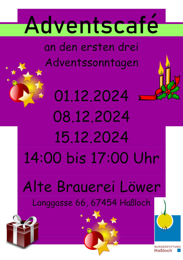 Adventscafé im Dezember 2024 in der Alten Brauerei Löwer in Haßloch