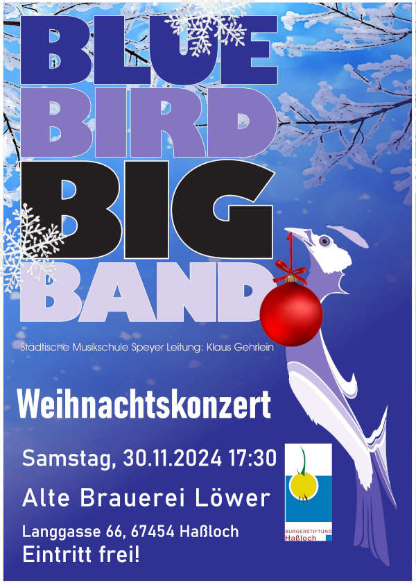 Weihnachtskonzert mit der Bluebird-Bigband im November 2024 in Haßloch