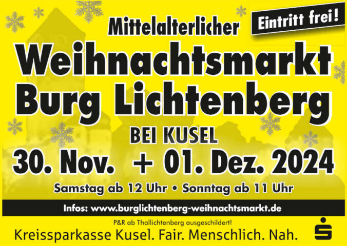 Plakate Weihnachtsmarkt Kusel geändert