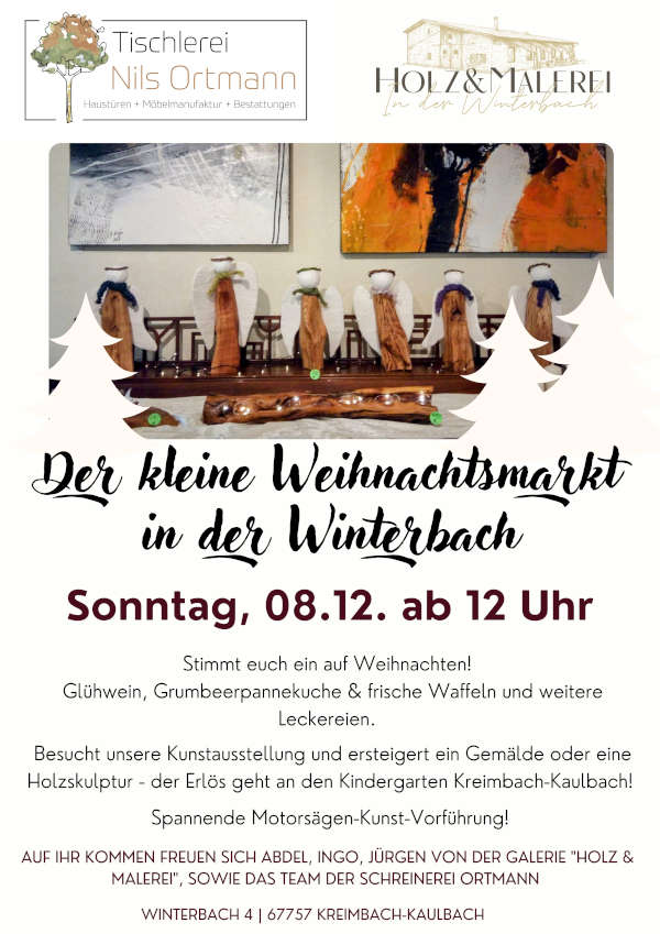 Weihnachtsmarkt in der Winterbach im Dezember 2024 in Kreimbach-Kaulbach