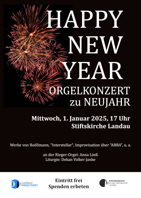 HAPPY NEW YEAR – Orgelkonzert zu Neujahr – 1. Januar 2025, 17 Uhr