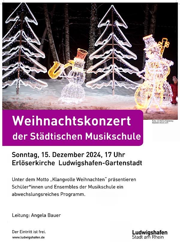 "Klangvolle Weihnachten" der Städt. Musikschule im Dezember 2024 in Ludwigshafen