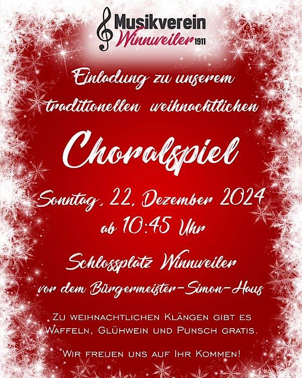 Weihnachtliches Choralspiel des Musikvereins Winnweiler im Dezember 2024 in Winnweiler