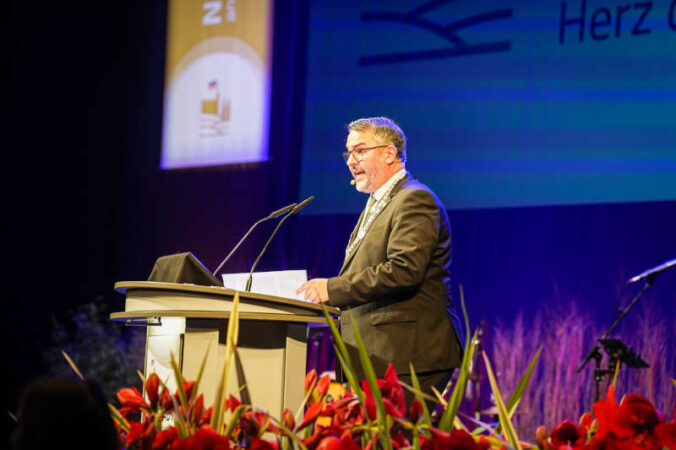 Oberbürgermeister Marc Weigel beim Neujahrsempfang 2024 (Foto: Max Kany)