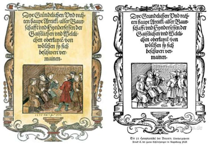 Waren in ganz Deutschland verbreitet: die 12 Artikel der Bauernschaft von 1525