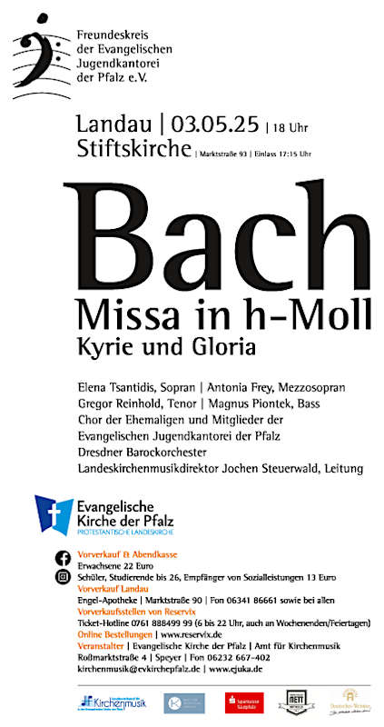 Bach - "Missa in h-Moll" im März 2025 in Landau