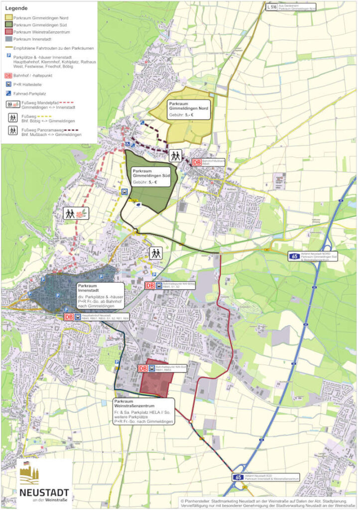 Mandelblüte 2025 P+R und Anreiseverkehr (Quelle: Stadtmarketing Neustadt)