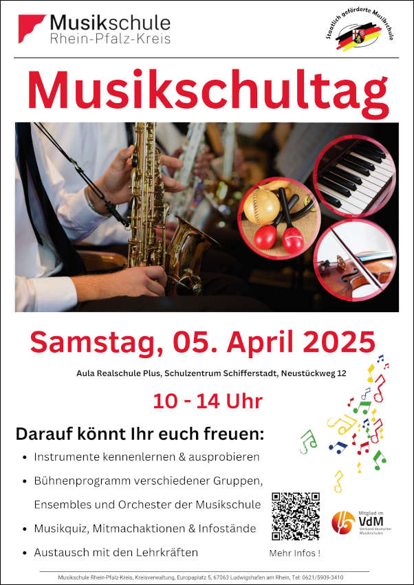 Kreismusikschule RPK lädt im April 2025 in Schifferstadt zum Musikschultag ein