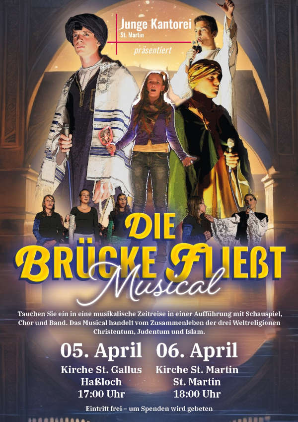 „Die Brücke fließt“ – Musical der Jungen Kantorei St. Martin im April 2025 in Haßloch und St. Martin