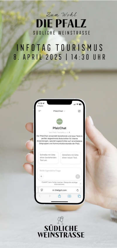 Flyer Infotag Tourismus 2025 (Foto: Bildarchiv Südliche Weinstrasse e.V.)